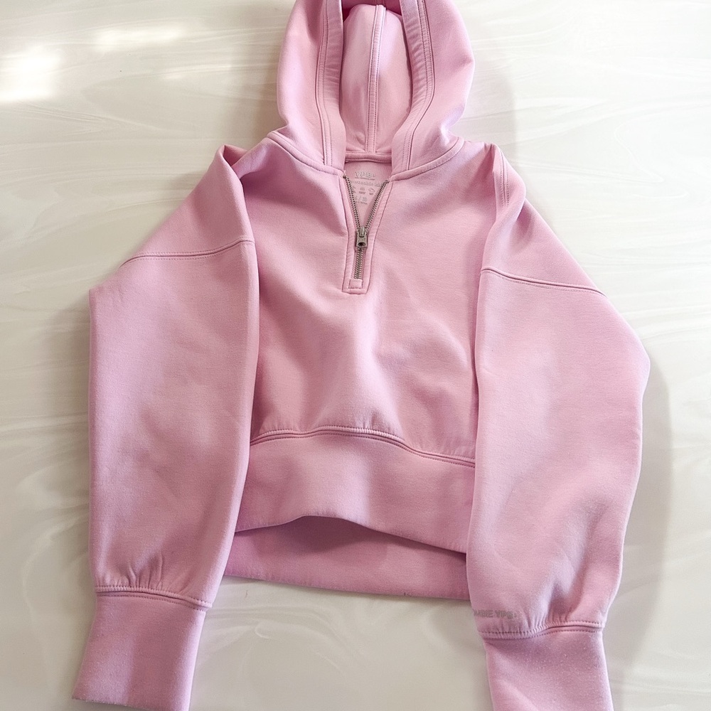 Abercrombie Kids Light Pink Half-Zip Hoodie